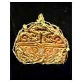 Taotie Mask Carving Stone Pendant