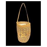 Wounaan Handwoven Palm Fiber Basket w/ handle