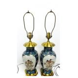 Chinoiserie-style Ceramic Vase Lamps