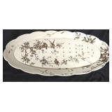 Two-piece P, B & S Ceramic Oval Strainer Platter
