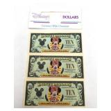 3 - 1993 Uncirculated Minnie Disney Dollars