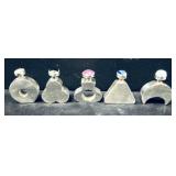 SS Perfume / Scent Bottles, 5 piece set