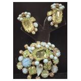 Schreiner NY Domed Brooch and Earrings set