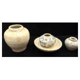 4 Mini Asian Pottery Collectibles