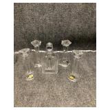 Lead Crystal Candleholders and Decanter