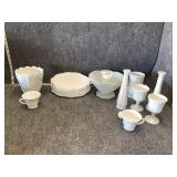 Vintage harvest grape Milk glass set