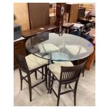 Glass Dining Table (4) Chairs