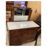 Wooden marble Top Dresser with Mirror