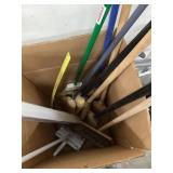 Shovels and straw brooms