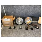 Antique Headlights and Assorted Electronics