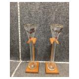 Heineken glasses with wooden stands