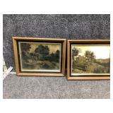 Framed gold foil prints (3)