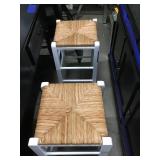 Wooden Bar Stools with Rush Seats