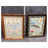 Vintage cross stitch/Needle point wall Art