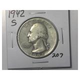 1942-S Washington Quarter