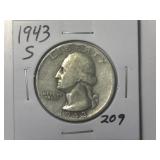 1943-S Washington Quarter