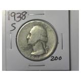 1938-S Washington Quarter