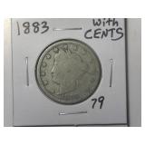 1883 With CENTS Liberty V-Nickel