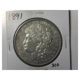 1891 Morgan Silver Dollar