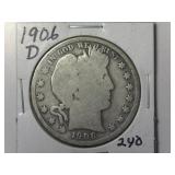 1906-D Barber Half Dollar