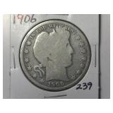 1906 Barber Half Dollar