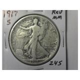 1917-S Rev MM Walking Liberty  Half Dollar