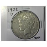 1922-D Peace Silver Dollar
