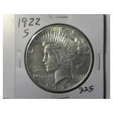 1922-S Peace Silver Dollar