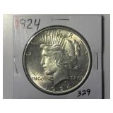 1924 Peace Silver Dollar
