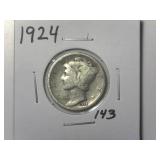 1924 Mercury Dime