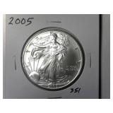 2005 One Ounce American Silver Eagle Dollar