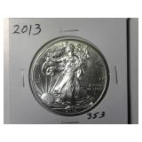 2013 One Ounce American Silver Eagle Dollar