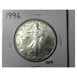 1996 One Ounce American Silver Eagle Dollar