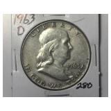 1963-D Franklin  Half Dollar