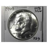 1965 40% Silver Kennedy Half Dollar