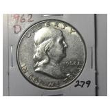 1962-D Franklin  Half Dollar