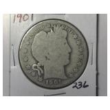 1901 Barber Half Dollar