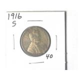 1916-S Lincoln Wheat Cent