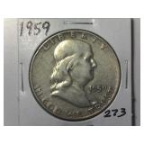 1959 Franklin  Half Dollar