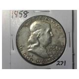 1958 Franklin  Half Dollar