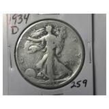 1934-D Walking Liberty  Half Dollar