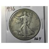 1936 Walking Liberty  Half Dollar
