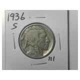 1936-S Buffalo Nickel