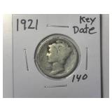 1921 Key Date Mercury Dime
