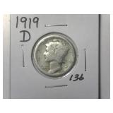 1919-D Mercury Dime