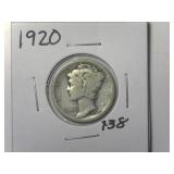 1920 Mercury Dime