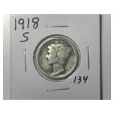 1918-S Mercury Dime