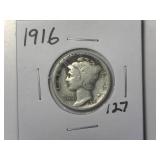 1916 Mercury Dime