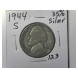 1944-S 35% Silver War Time Jefferson Nickel