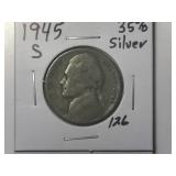 1945-S 35% Silver War Time Jefferson Nickel